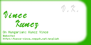 vince kuncz business card